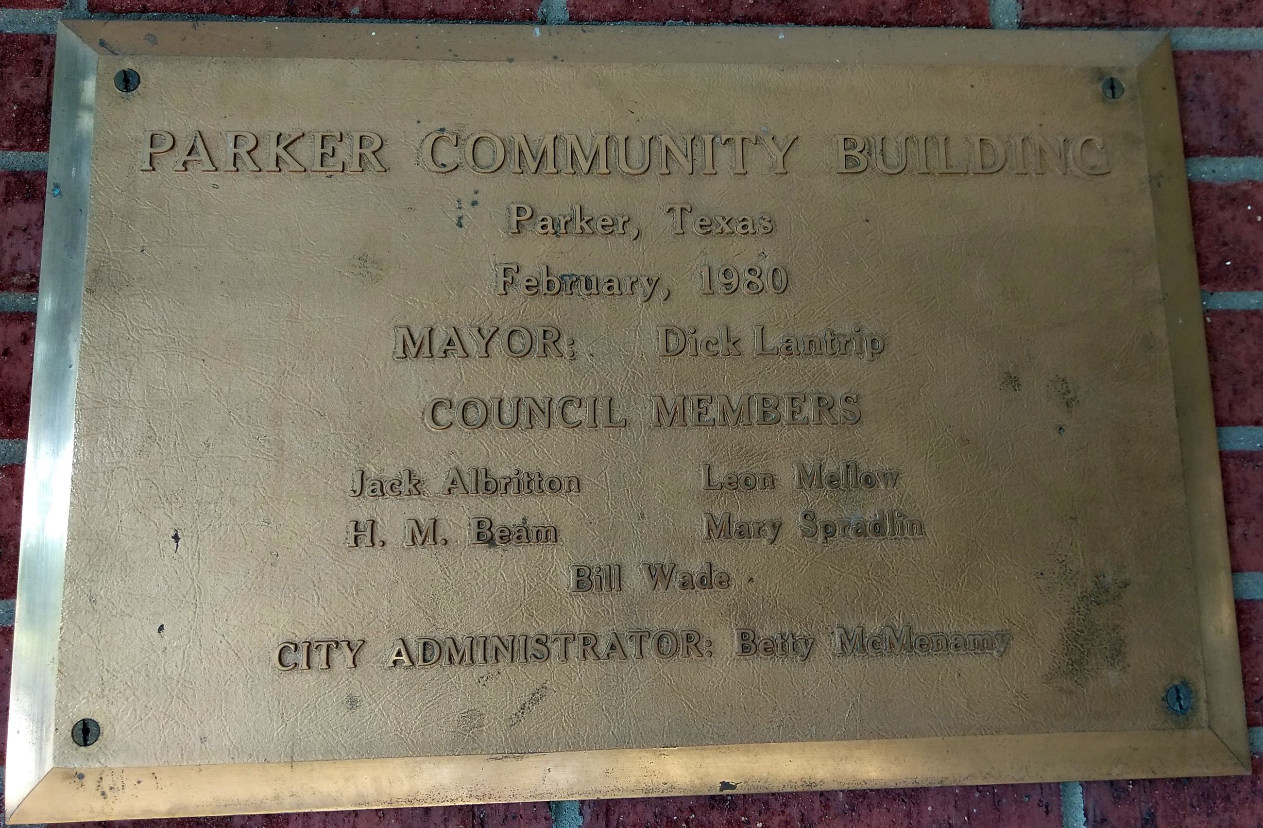 1980 Community Building Marker 